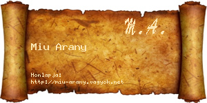Miu Arany névjegykártya